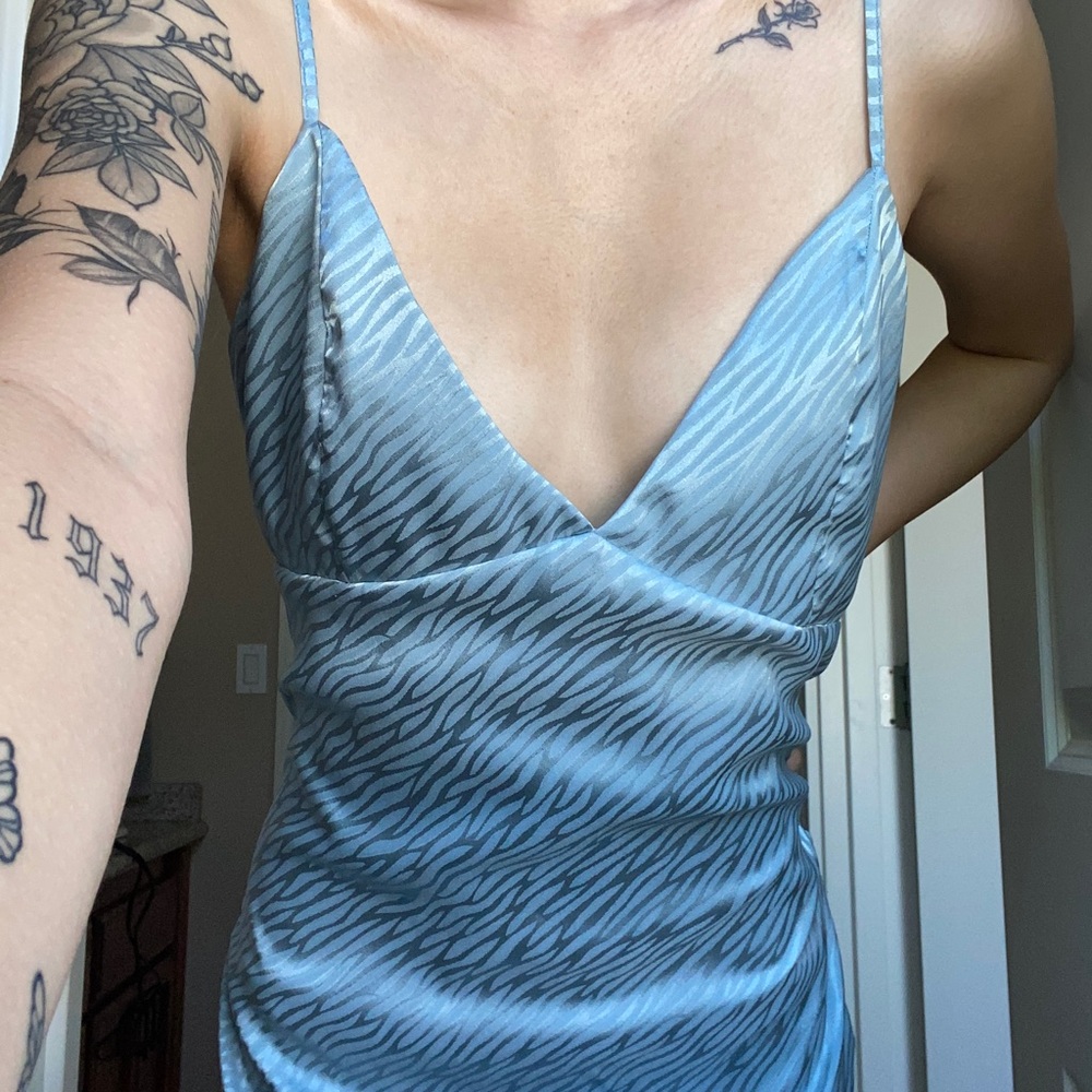 Baby blue satin dress